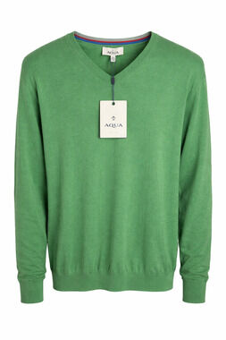 Aqua Toscano Green V-Neck Sweater Classic Golf Preppy Cotton New With Tags XXL